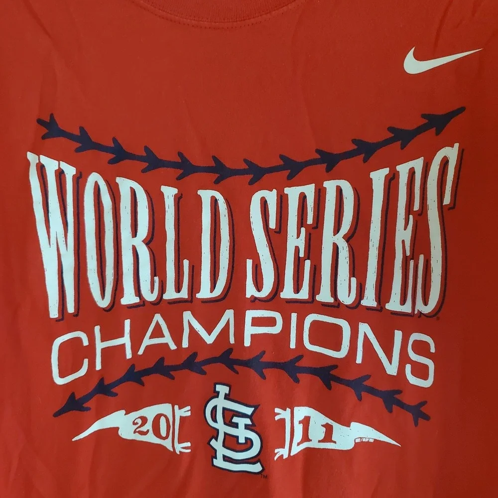 St Louis Cardinals‎ Shirt World Series 2011 Nike Loose Fit Short Sleeve Men XL